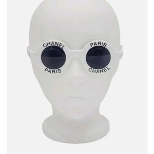 Rihanna- Vintage 1993 Iconic Chanel Logo Round Sunglasses